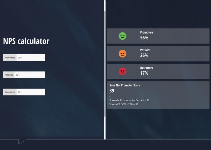 NPS Interactive Calculator For Website
